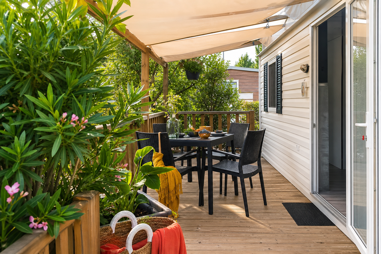 Aménager une terrasse de mobil-home : idées, matériaux, budget et règles à connaître