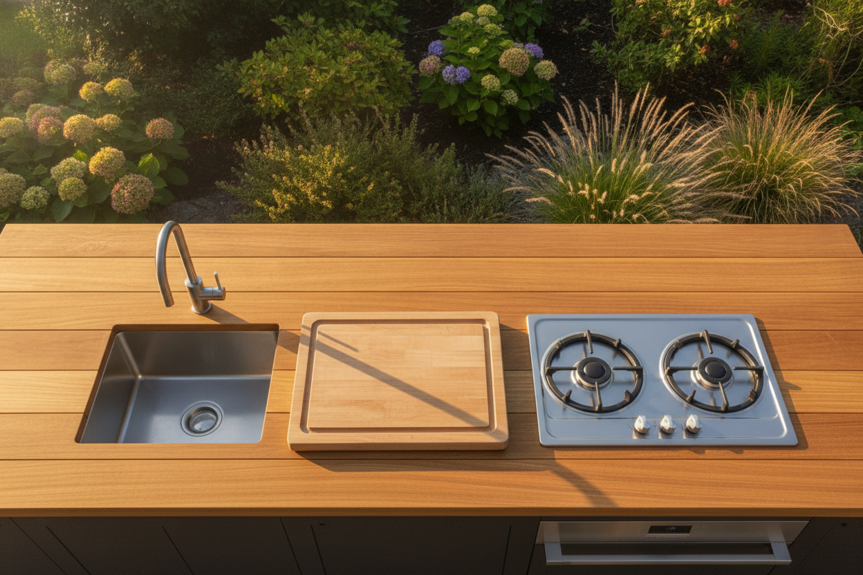 Fabriquer une cuisine extérieure en bois : méthode, budget et conseils pour un projet durable
