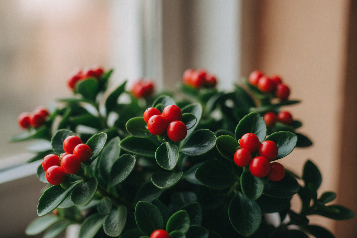Plante verte avec petites boules rouges : comment l’identifier et éviter les erreurs