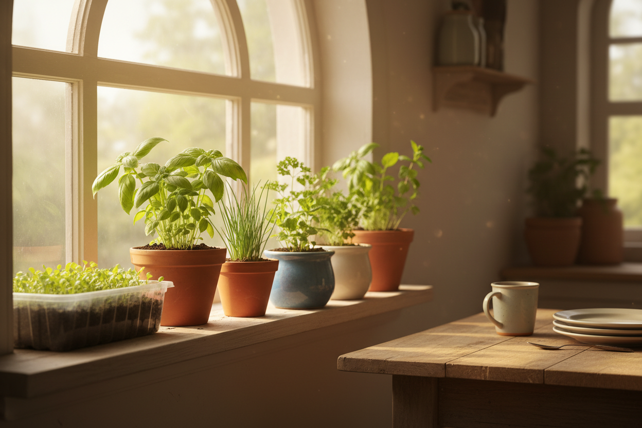 Potager d’intérieur débutant : bien cultiver herbes, salades et tomates chez soi