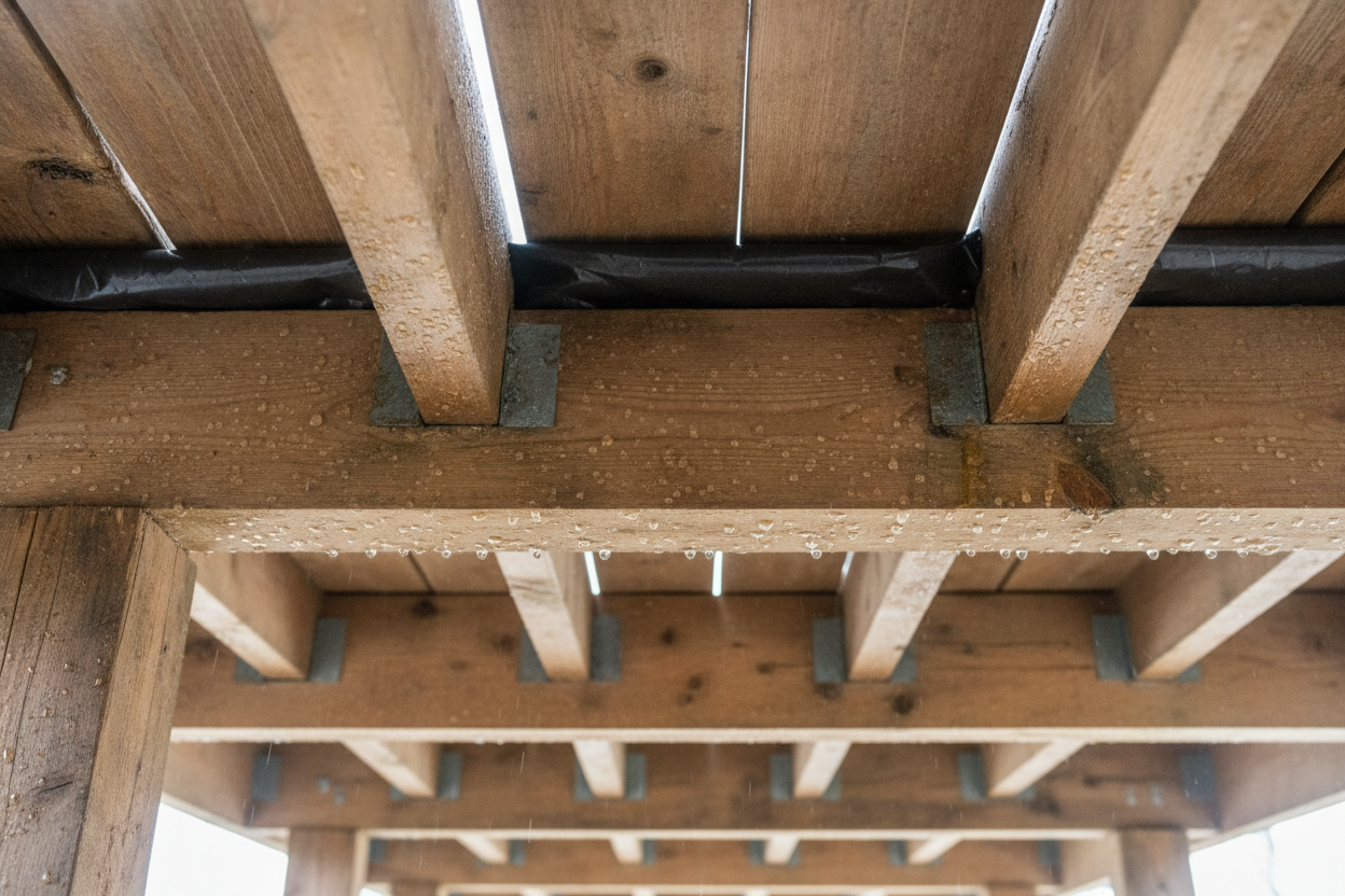 Protéger les lambourdes d’une terrasse en bois : la bonne méthode pour éviter l’humidité