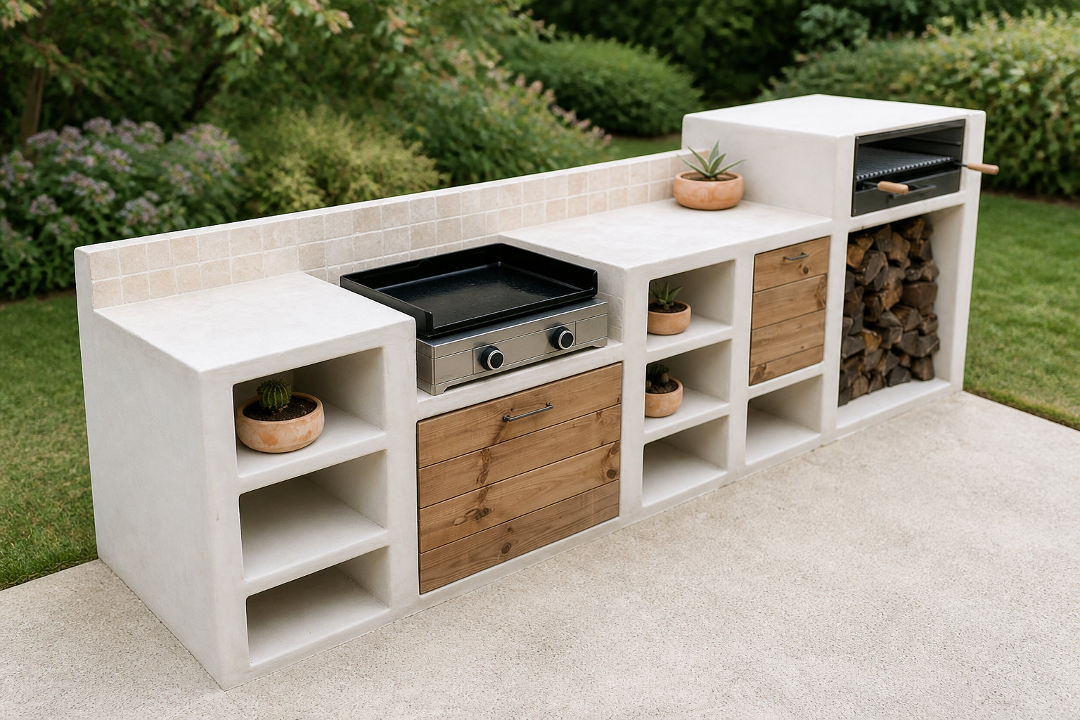 Pourquoi choisir une cuisine d'été en béton pour votre jardin ?