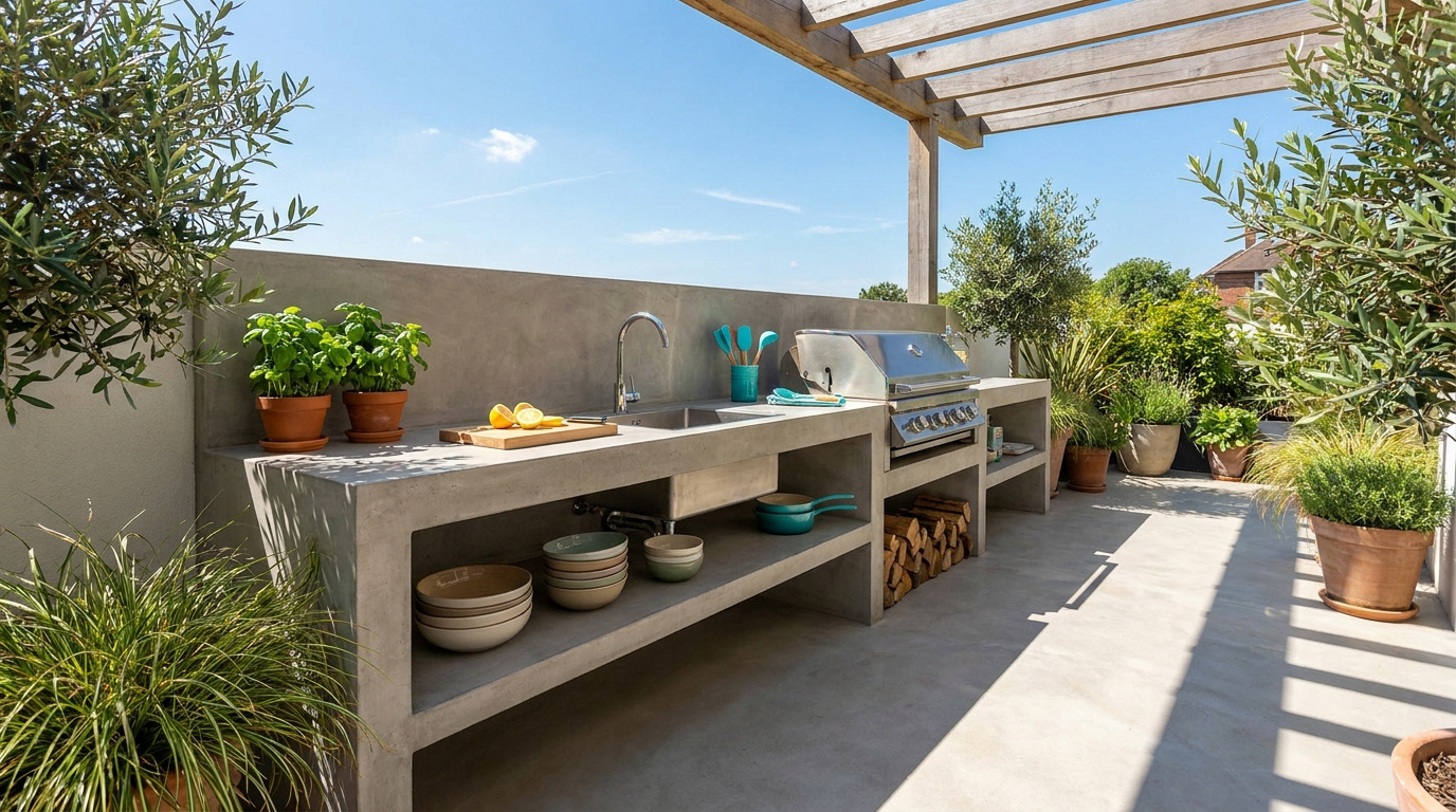 Aménager une cuisine d’été en béton : conseils et astuces