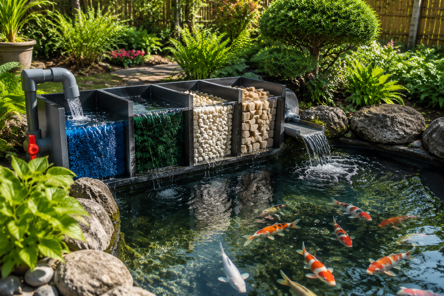 Fabriquer un filtre maison pour bassin de jardin : méthode simple, dimensionnement et entretien