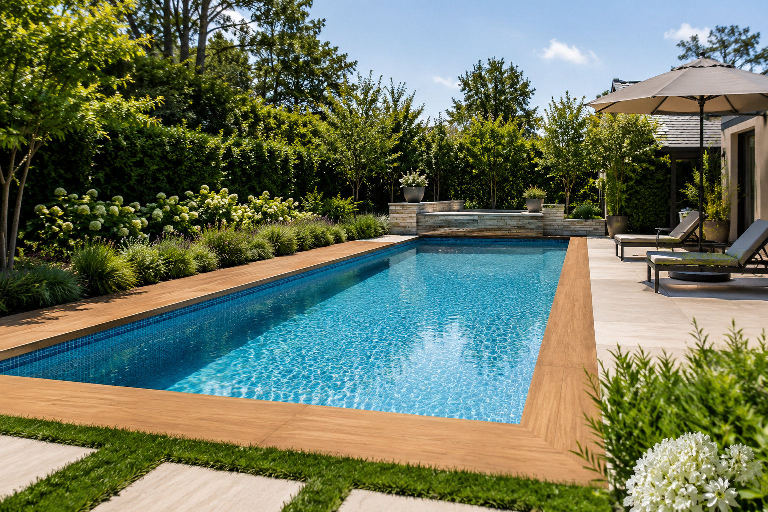 Margelle imitation bois pour piscine : bien choisir le bon modèle sans se tromper