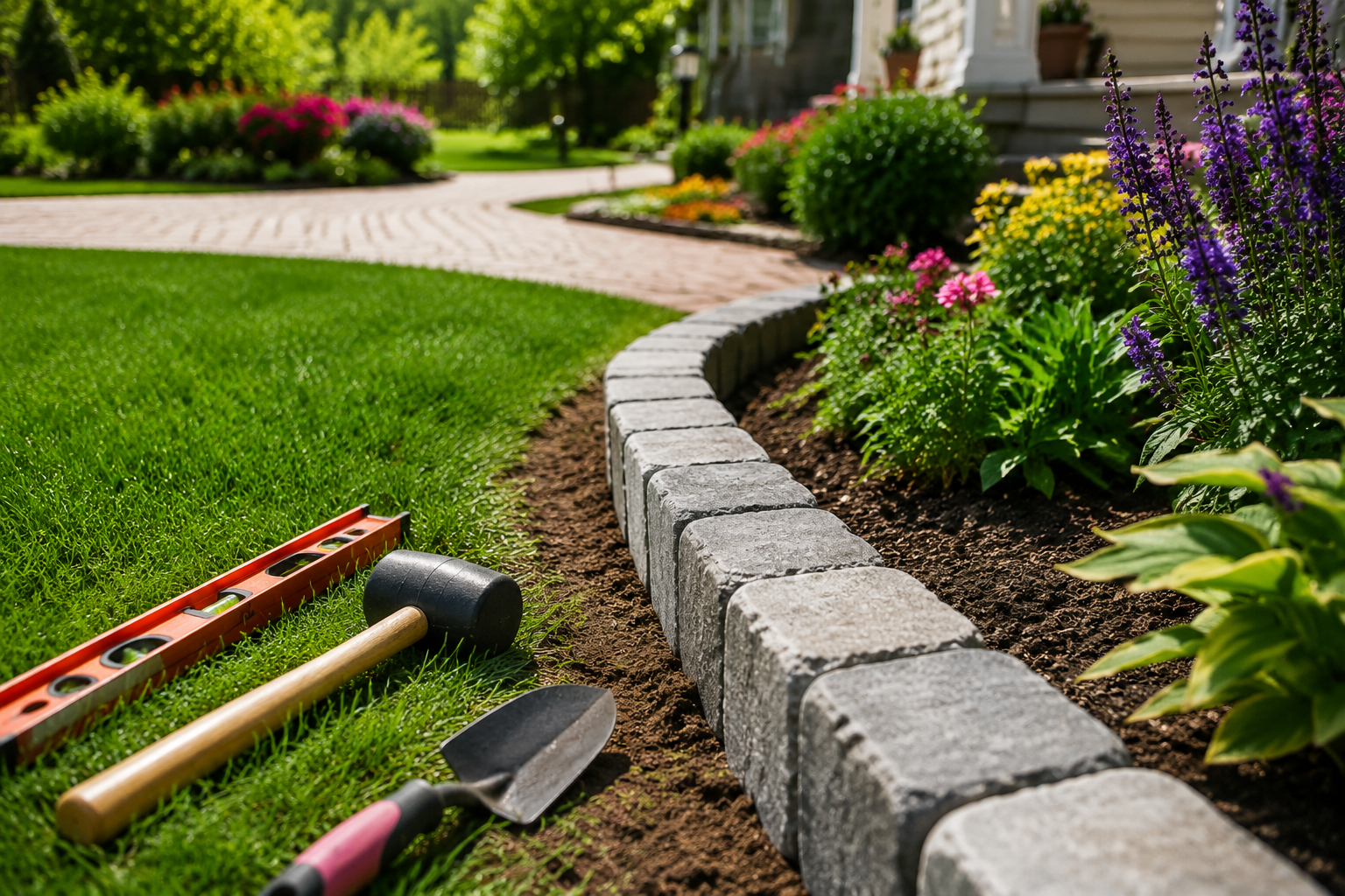 Comment poser une bordure de jardin en pierre durablement