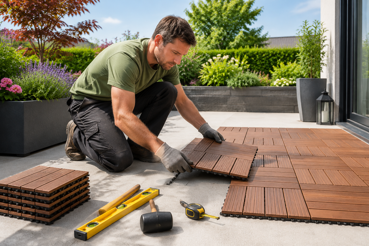 Poser des dalles clipsables extérieures : la méthode simple pour une terrasse propre et durable