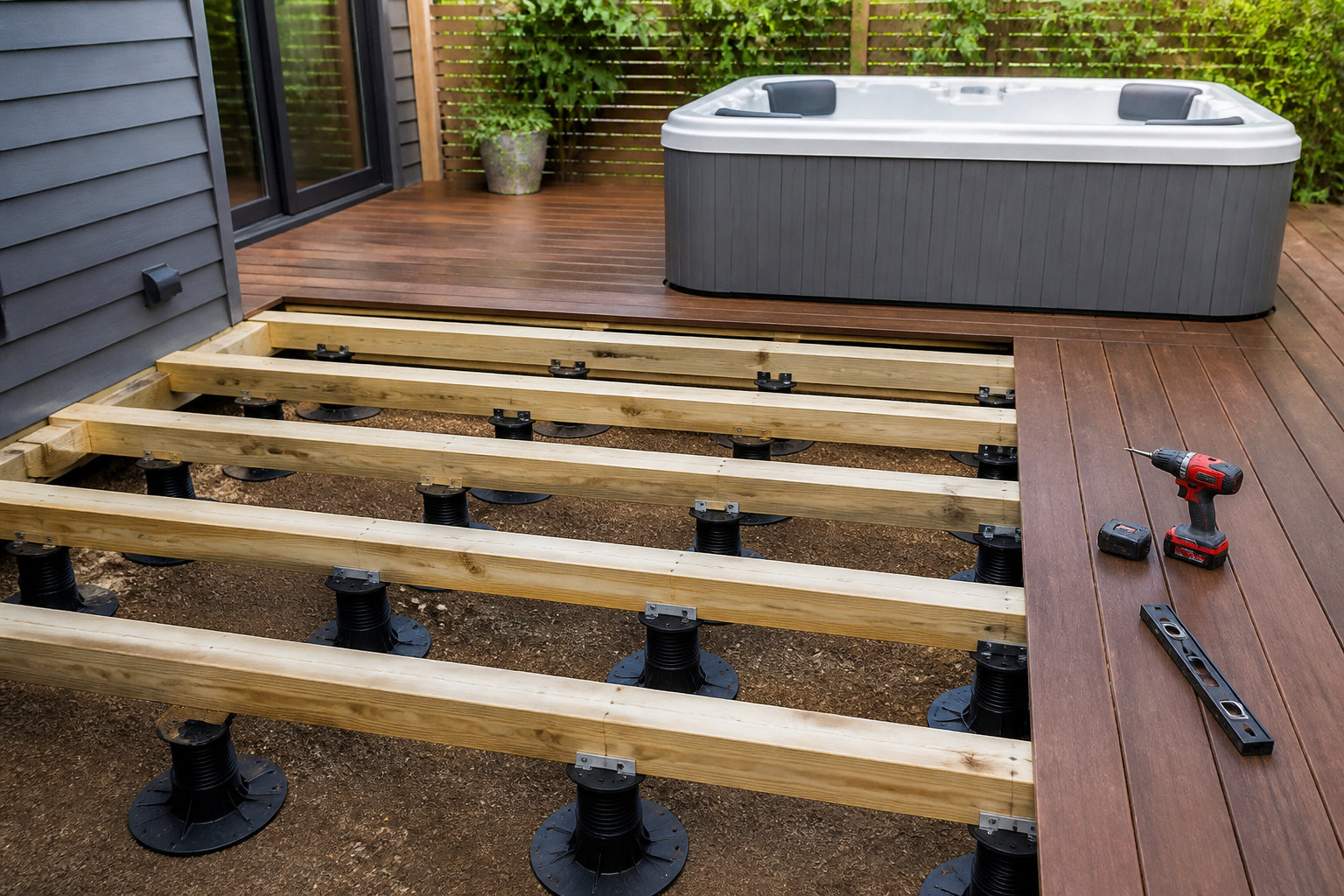 Installer un jacuzzi bois extérieur sur terrasse en toute sécurité