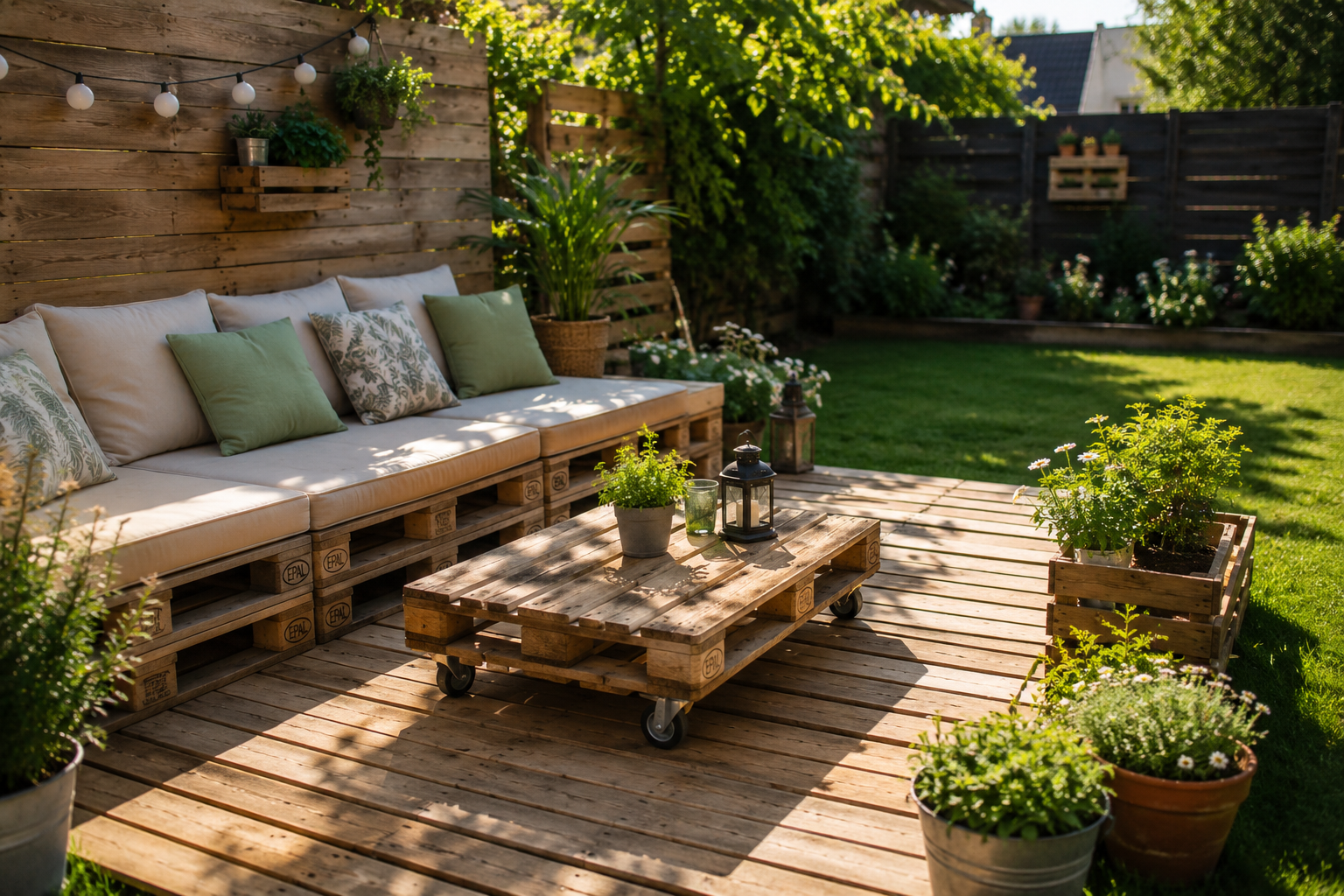 Terrasse en palette : le guide pratique pour créer un espace extérieur économique et durable